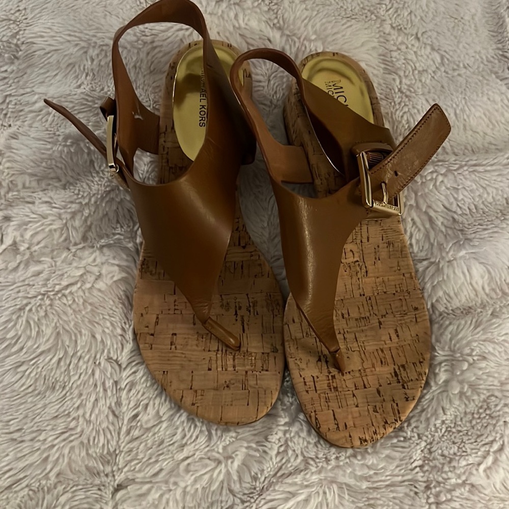 Tan michael kors sandals (8 1/2)
